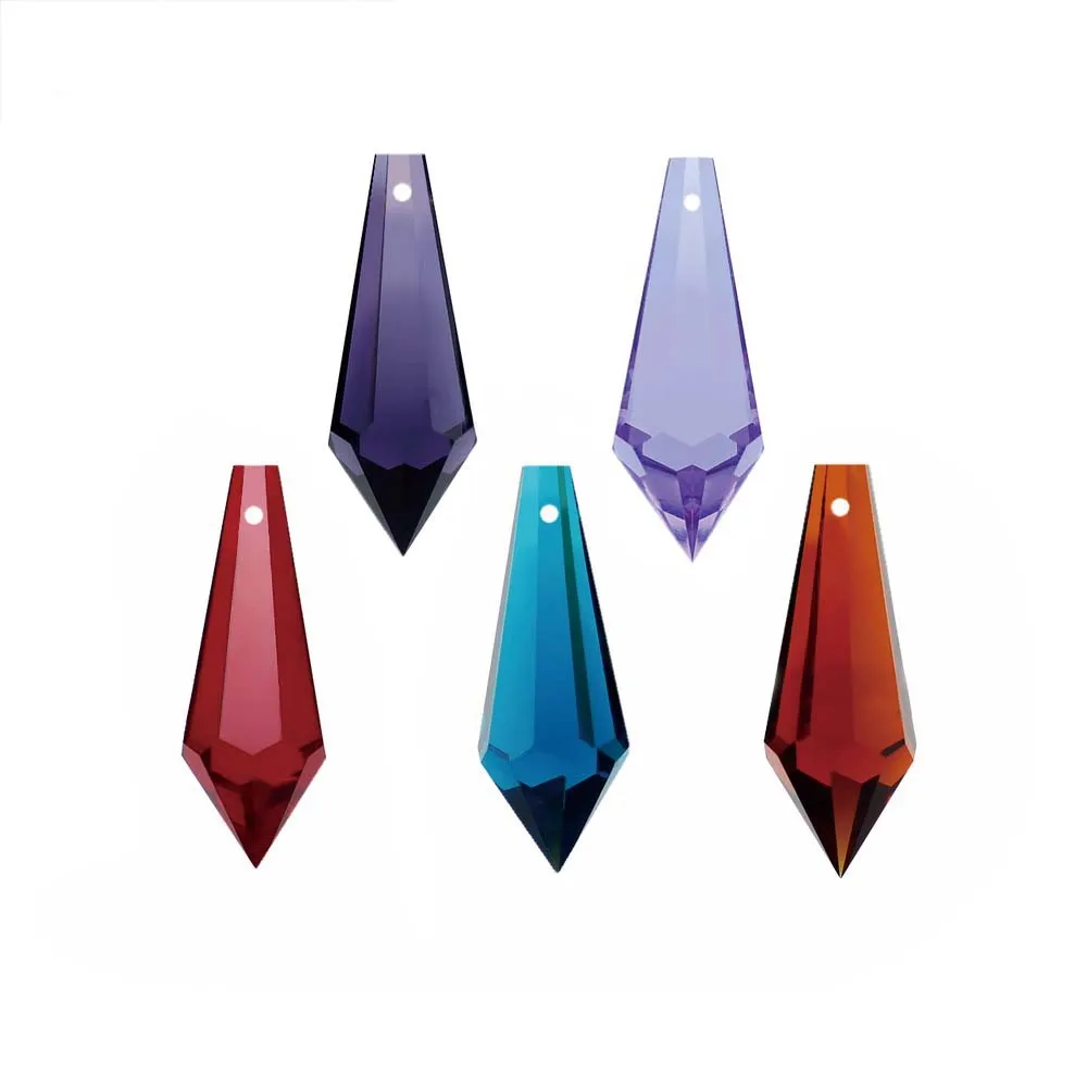 38mm Mix Color Crystal Icicle Drop Chandelier Hanging Parts Glass Prism Trimming Lighting Pendant For Home Decoration