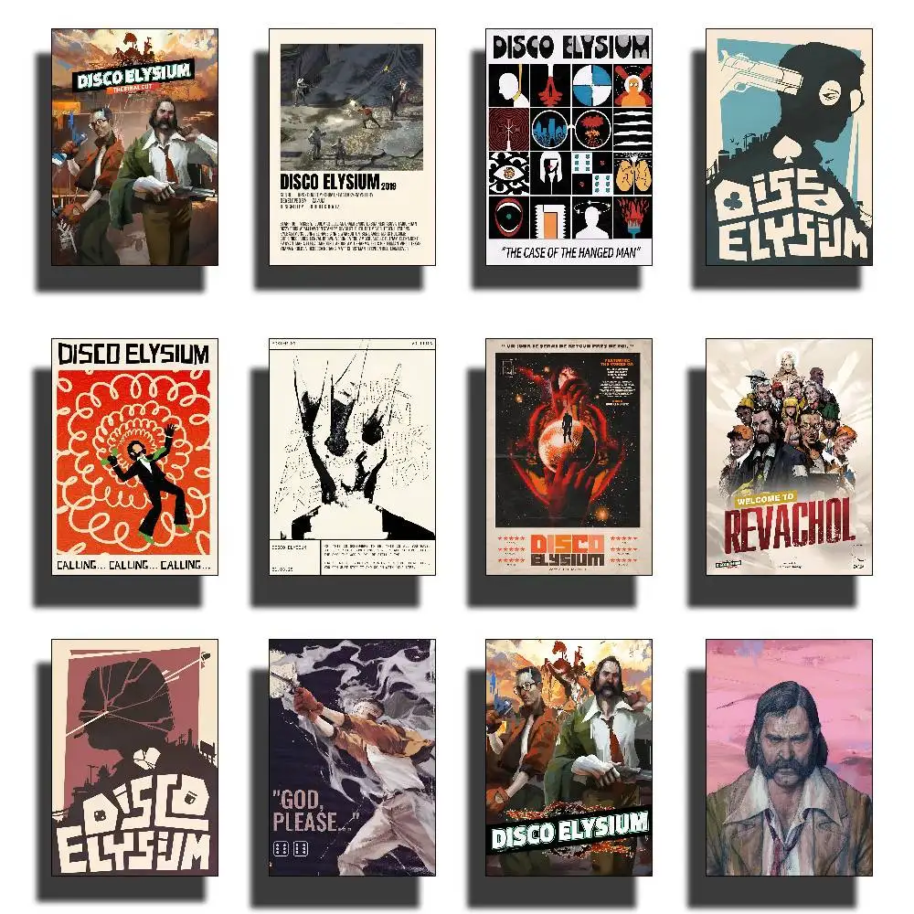 Hot Videospiel Disco Elysium Poster Papier Schlafzimmer Eingang Restaurant Café Kunst Malerei