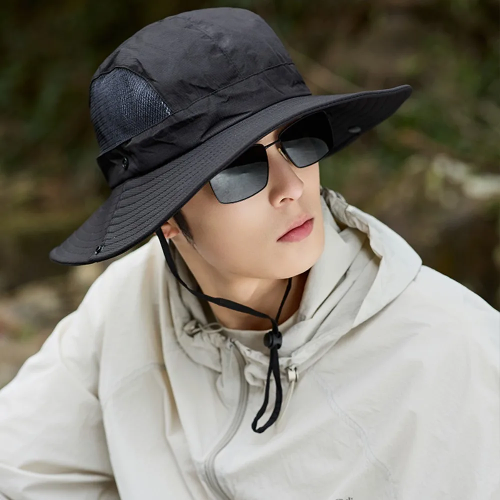 

Simple Nylon Men Fisherman's Hat Waterproof UV Protection Hiking Cap Quick-dry Sunshade Sun Hat Travel