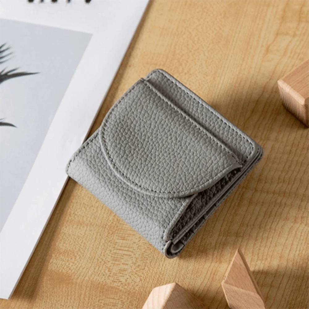 Fashion Slim Design Leather Wallet Short Style Compact Size Business Card Holder Multi-Card Coin Purse Casual
