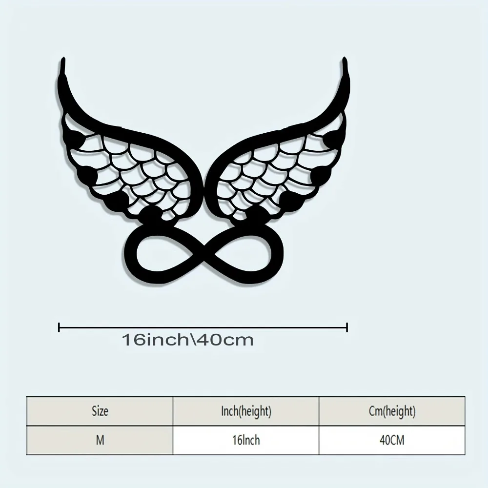 CIFBUY Metal Wall Art Retro Angel Wings Iron Hanging Plaque Rustproof Sculpture for Home Decor Ornament Accent Stylish