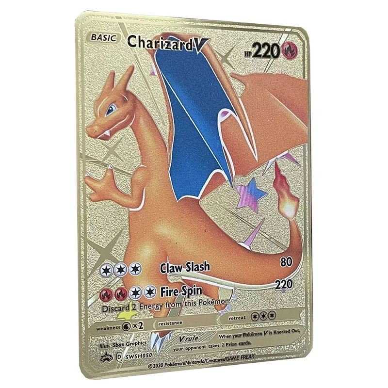 Pokemon Metallkarte 10.000 Punkte Arceus Charizard Raichu Super Card Golden English Mewtwo Vmax GX EX Weihnachtsgeschenk