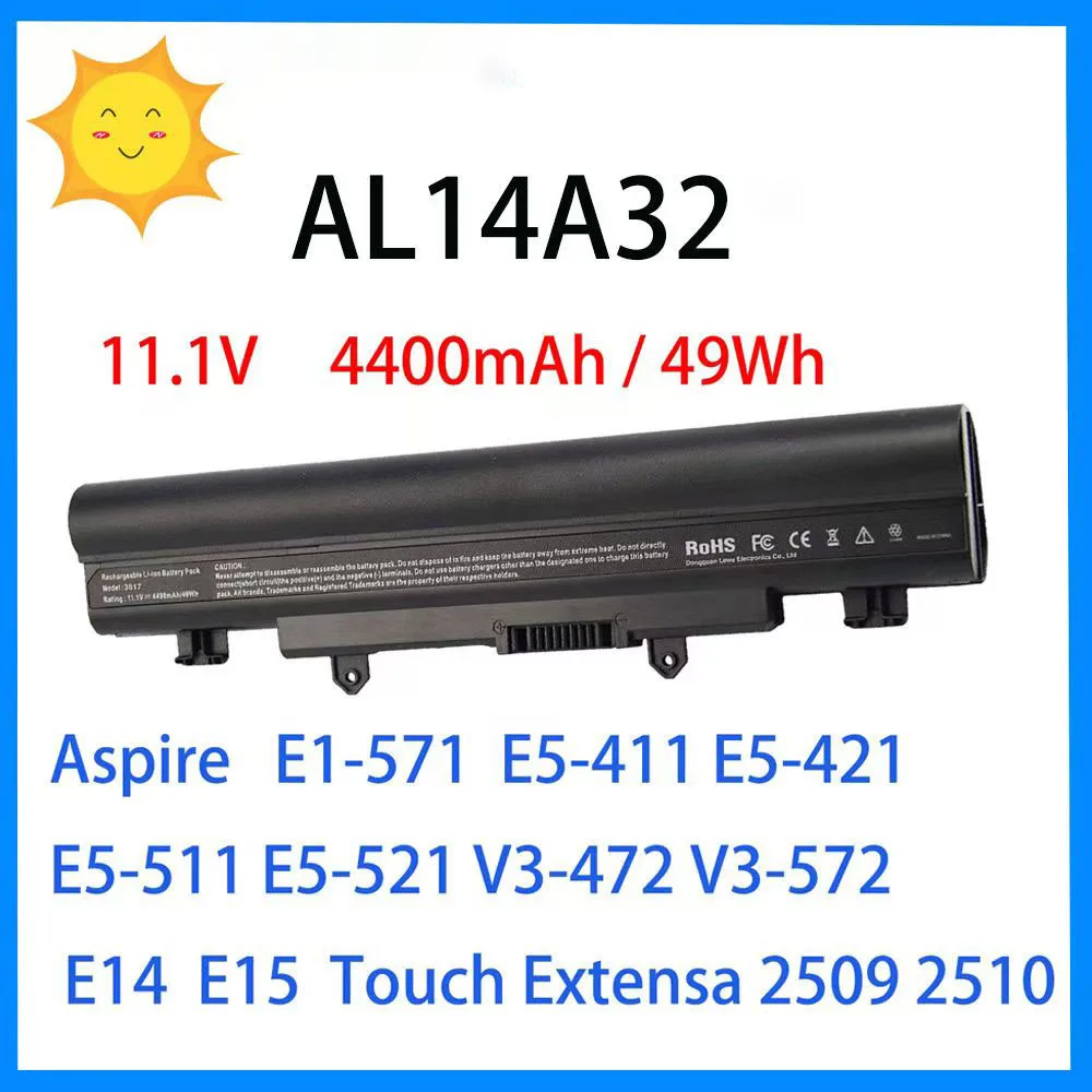 Adecuado para Acer E5-572G 472G E5-571G 471G 511G AL14A32 Acer batería de portátil al14a32