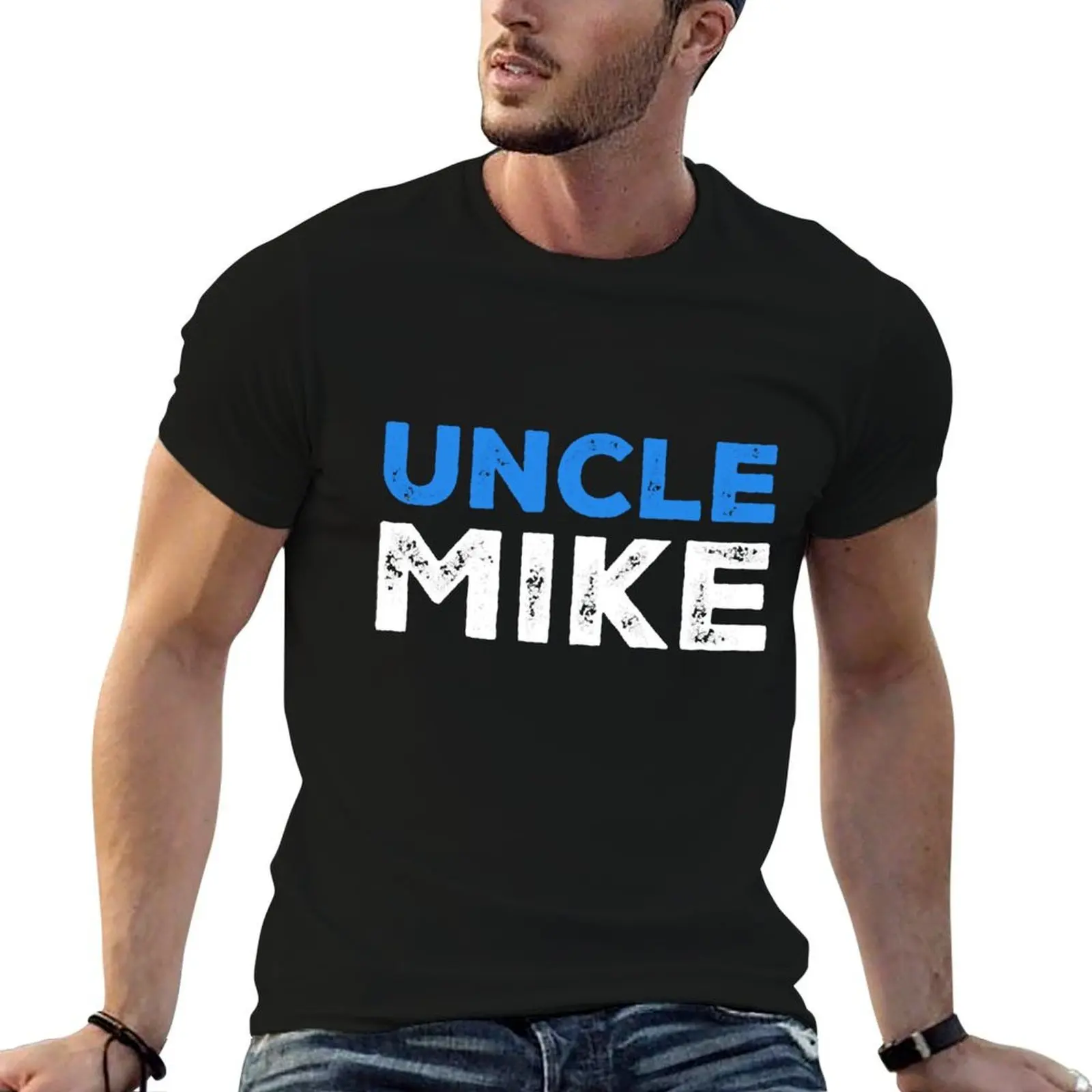 Camiseta Uncle Mike, camisetas divertidas para hombre, camisetas informales con estampado para hombre, camiseta