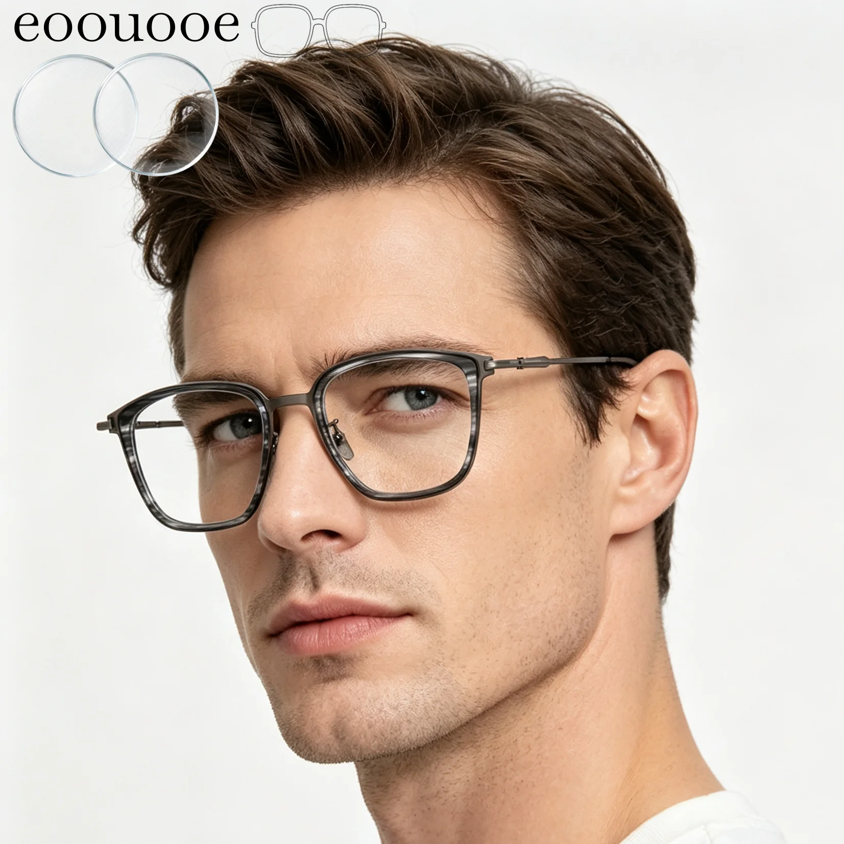 Titanium Acetate Quality Men Glasses New Design Durable Myopia Astigmatism Prescription Glasses Recipe Anti-reflection