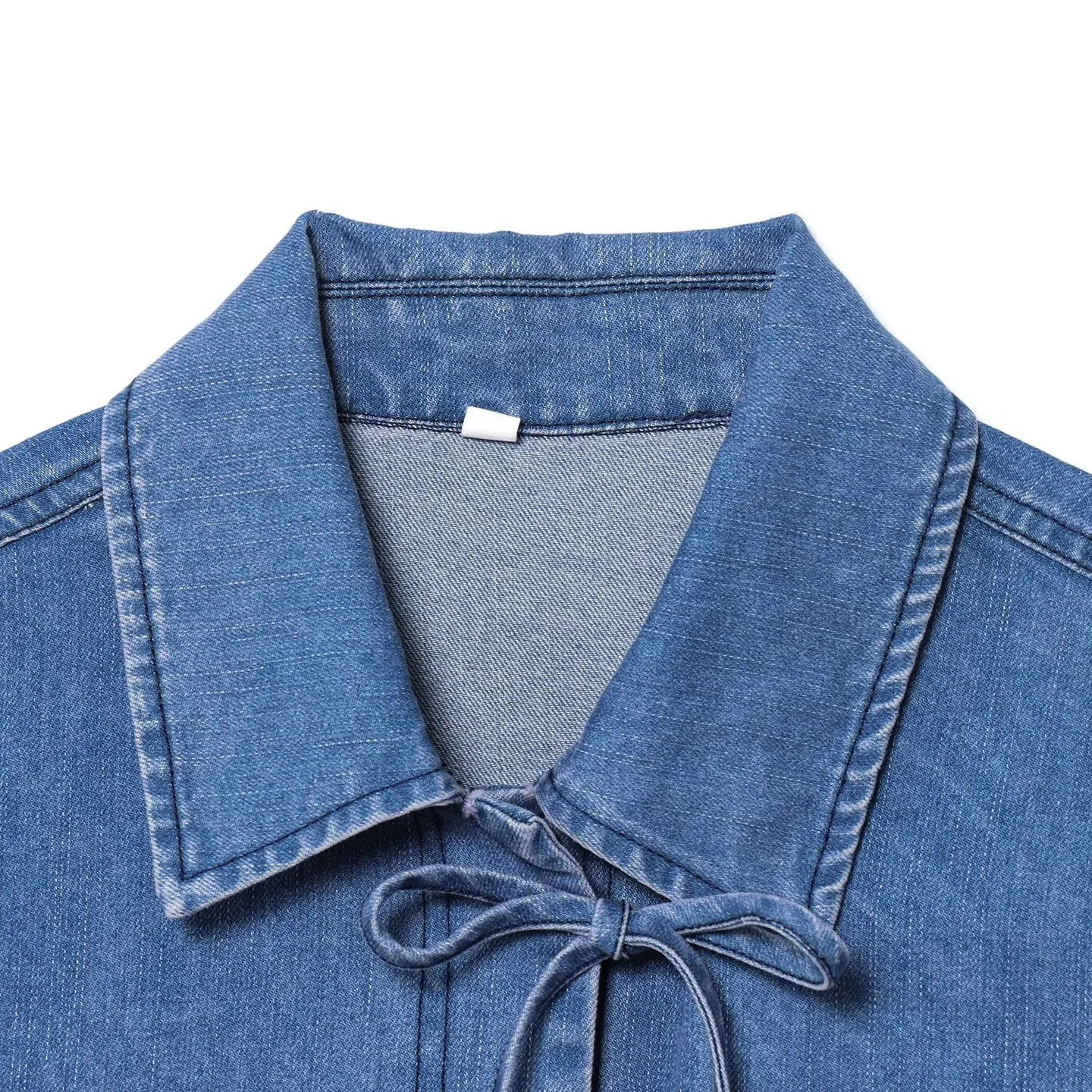 Traje vaquero informal Vintage para mujer, Tops de manga larga + pantalones de pierna ancha con cintura elástica, conjuntos de ropa de calle de otoño 2025