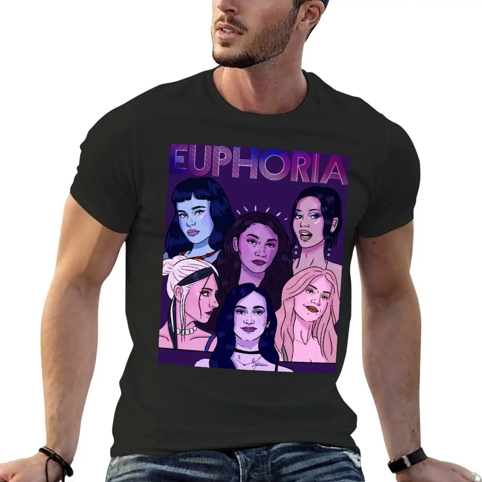 Euphoria HBO Girls T-Shirt plus size tops street wear mens funny t shirts