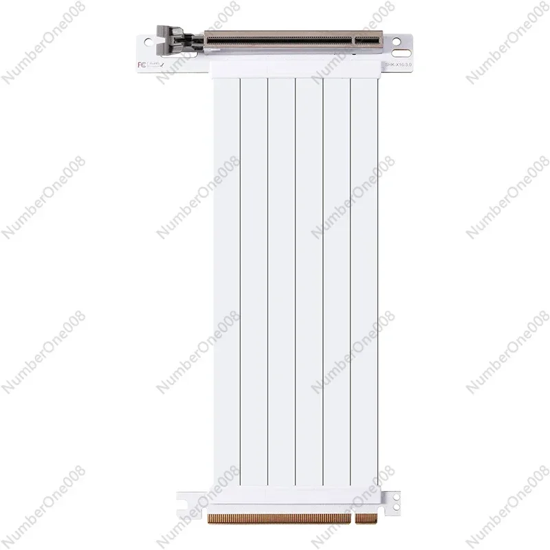 

90 Degree PCIE Riser Cable for Vertical GPU Mount, 16x Graphics Card Extension Adapter, Black/White, Desktop Case Mod
