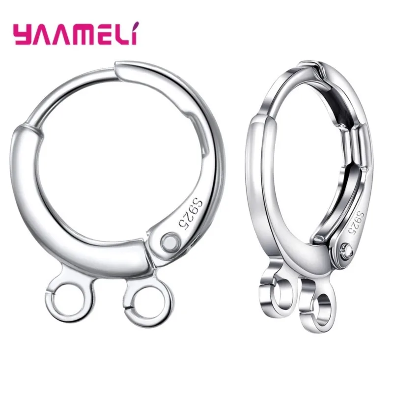 

5 Pairs/Set 925 Sterling Silver Hoop Earrings With Clasps For Women Diy Pearl Drop Earring Jewelry High Quality Accessories