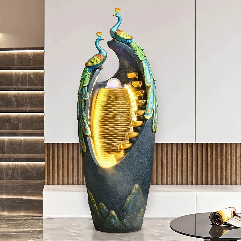 Office entrance, living room decoration, running water fountain, floor ornament, humidifier