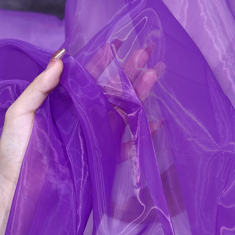 White Organza Fabric Sold by The Yard Sewing Bridal Gown Soft Sheer Organza Tulle for DIY Wedding Dress Fashion Craft Decoration
