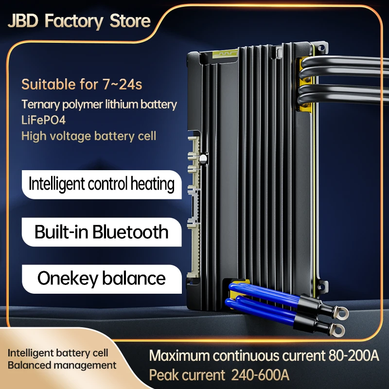 JBD DB24SA01 Lithium Battery Management System 7S-24S 60A 80A 100A 120A 150A Smart BMS LiFePO4 Li-ion with UART Heating