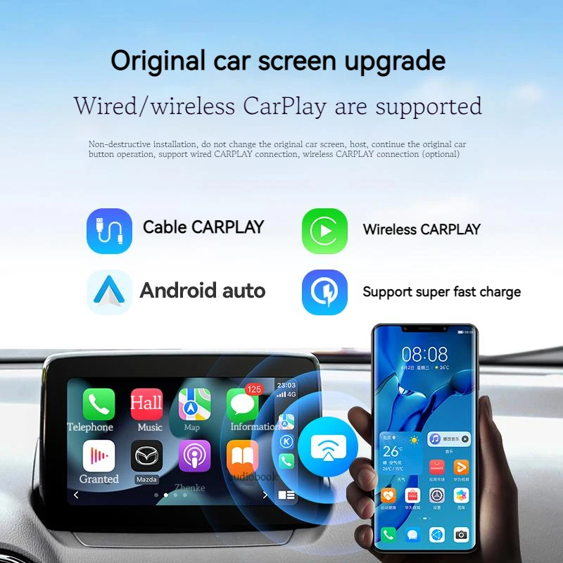 RWD Type-c Apple CarPlay Android Auto Wireless connection Bluetooth WIFI For Mazda 2 3 6 CX30 CX5 CX8 CX9 MX5 TK78669U0C Kit