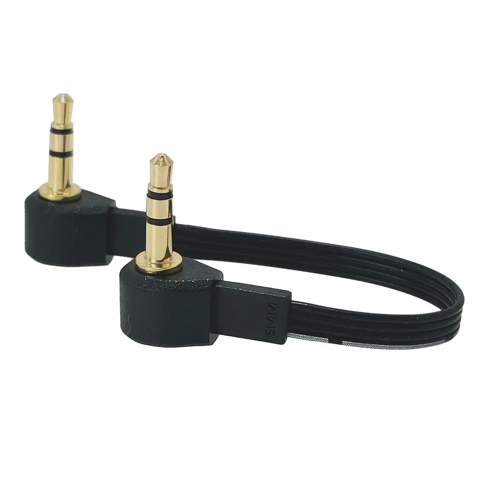 Enchufe de ángulo recto a macho, conector Jack de Audio estéreo, auxiliar de 3 polos, chapado en oro, 90 grados, 3,5mm, 10cm, 20CM