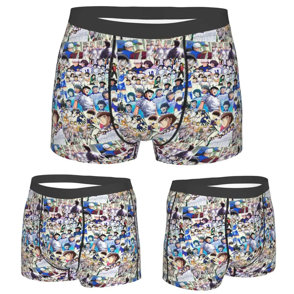 

Boxer Underpants Shorts Pin Captain Tsubasa Panties Male Ventilate Underwear for Homme Man Boyfriend Gift