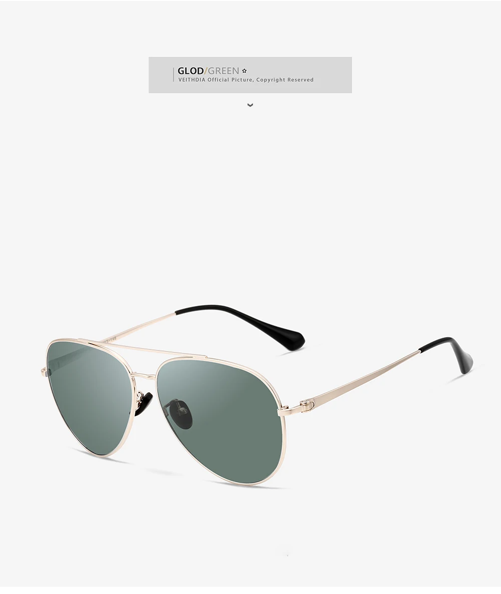 Veithdia Männer Sonnenbrille Vintage polarisierte uv400 klassische Marke Frauen Sonnenbrille Beschichtung Linse Fahr brille für Männer v8259 – Detail 8