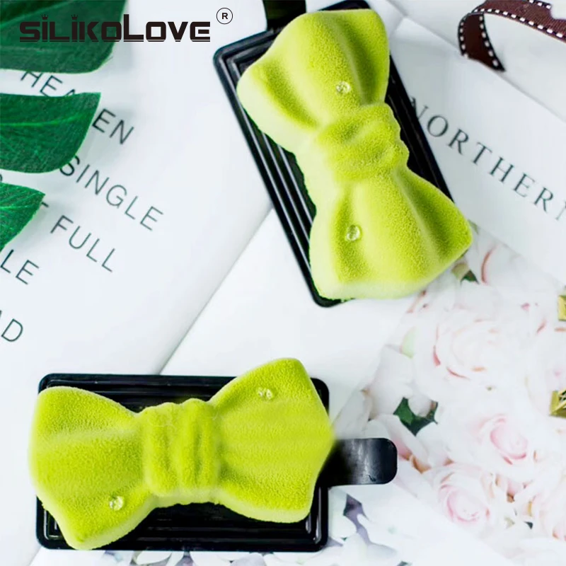 SILIKOLOVE Silicone Molds Forms Mousse Dessert Bow tie Shape Tray Cake Decorating Molds Baking  Cake For Not stick Chocolate