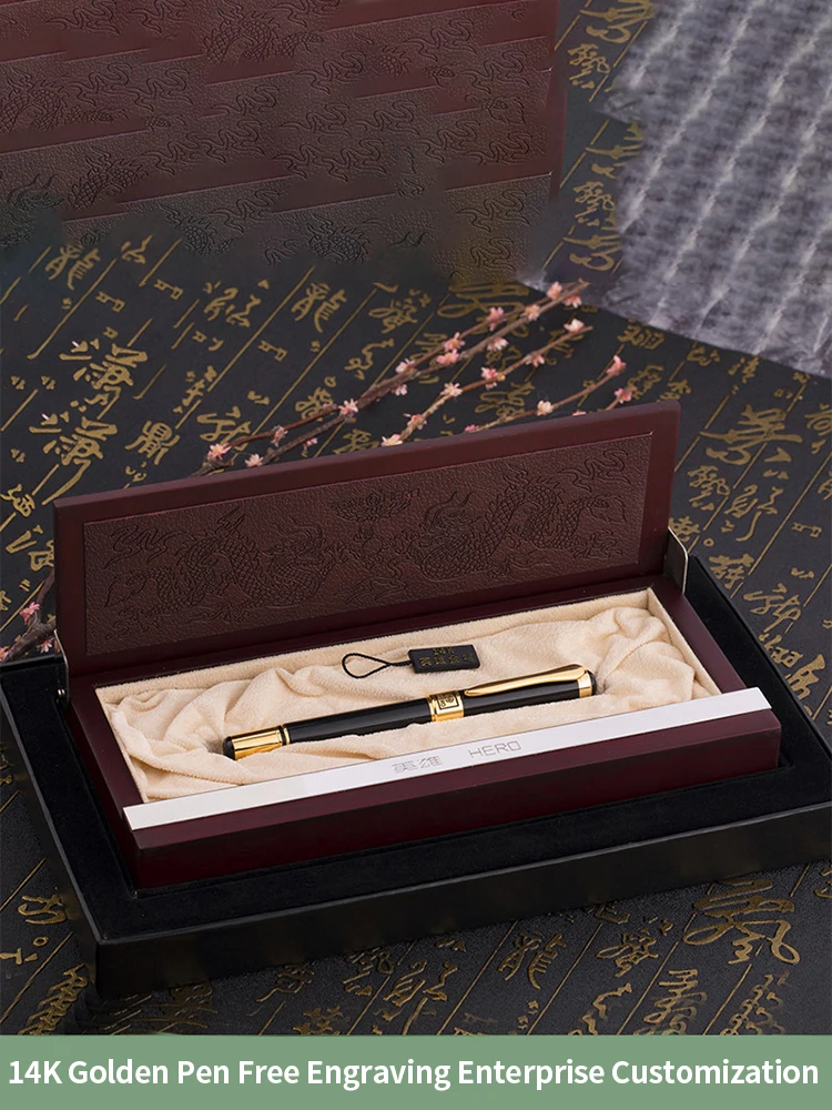 

Purchase Limit Hero Luxury Quality 1117 Fountain Pen 14K Gold Pen Business Office Signature Gift Writing School Stationery Suppl