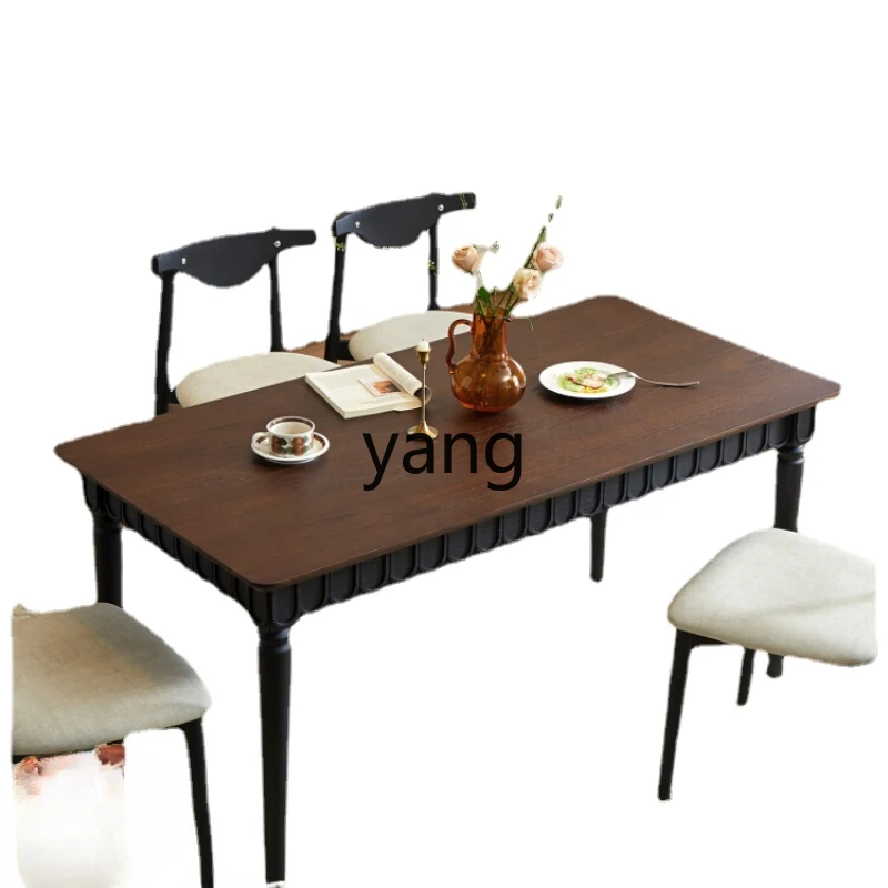 

CX Solid Wood Dining-Table Chair Combination French Small Apartment Light Luxury Home Dining Table Desk