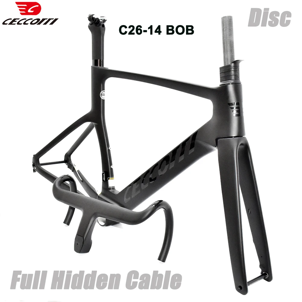 CECCOTTI RF26 Model BOB Logo Fully Hidden Carbon Disc Road Bike Frame Aero Disc Brake Bicycle Frameset