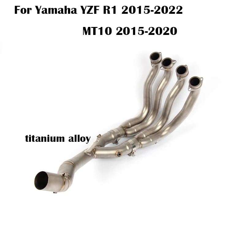 

For Yamaha YZF R1 MT10 2015-2022 Titanium Alloy Motorcycle Exhaust Front Connect Header Link Pipe Slip On 61mm Muffler Escape