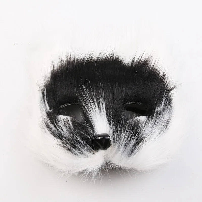 Halloween Cosplay Karneval Party Fuchs Form Gesichtsmaske Kunstpelz Pelztier Katze Haarmaske Maskerade Kopfbedeckung Nachahmung Spielzeug – Detail 13