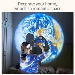 Moon projection lamp commercial industrial wind restaurant shop bar lighting network red planet home wall background atmosphere