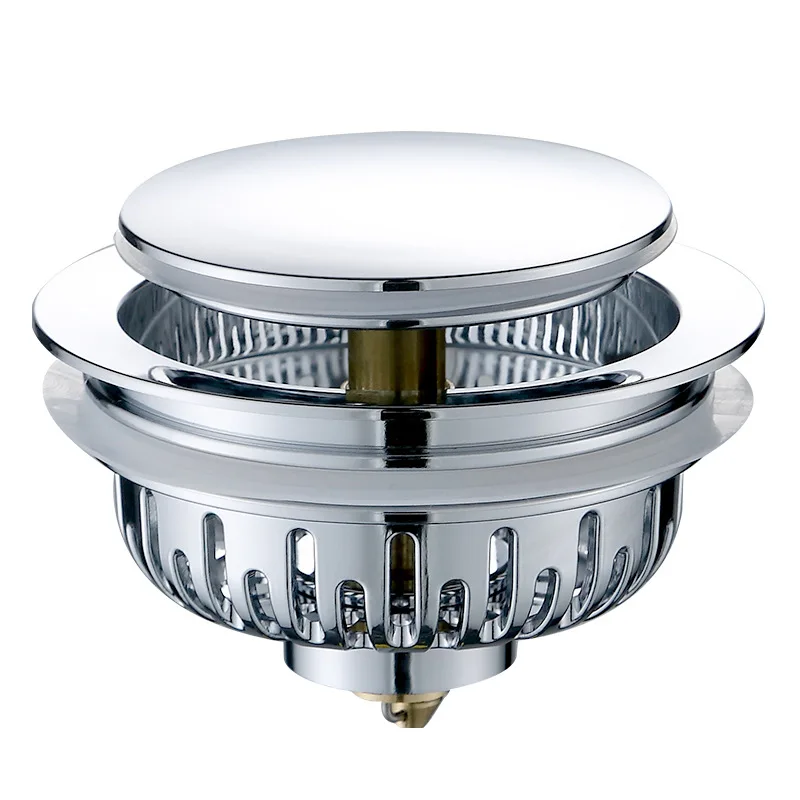 Press Bounce Basin Pop-up Drain Filter Bathroom Shower Sink Filter Plug Wash Basin Hair Sink Strainer Kitchen Bathtub Stopper