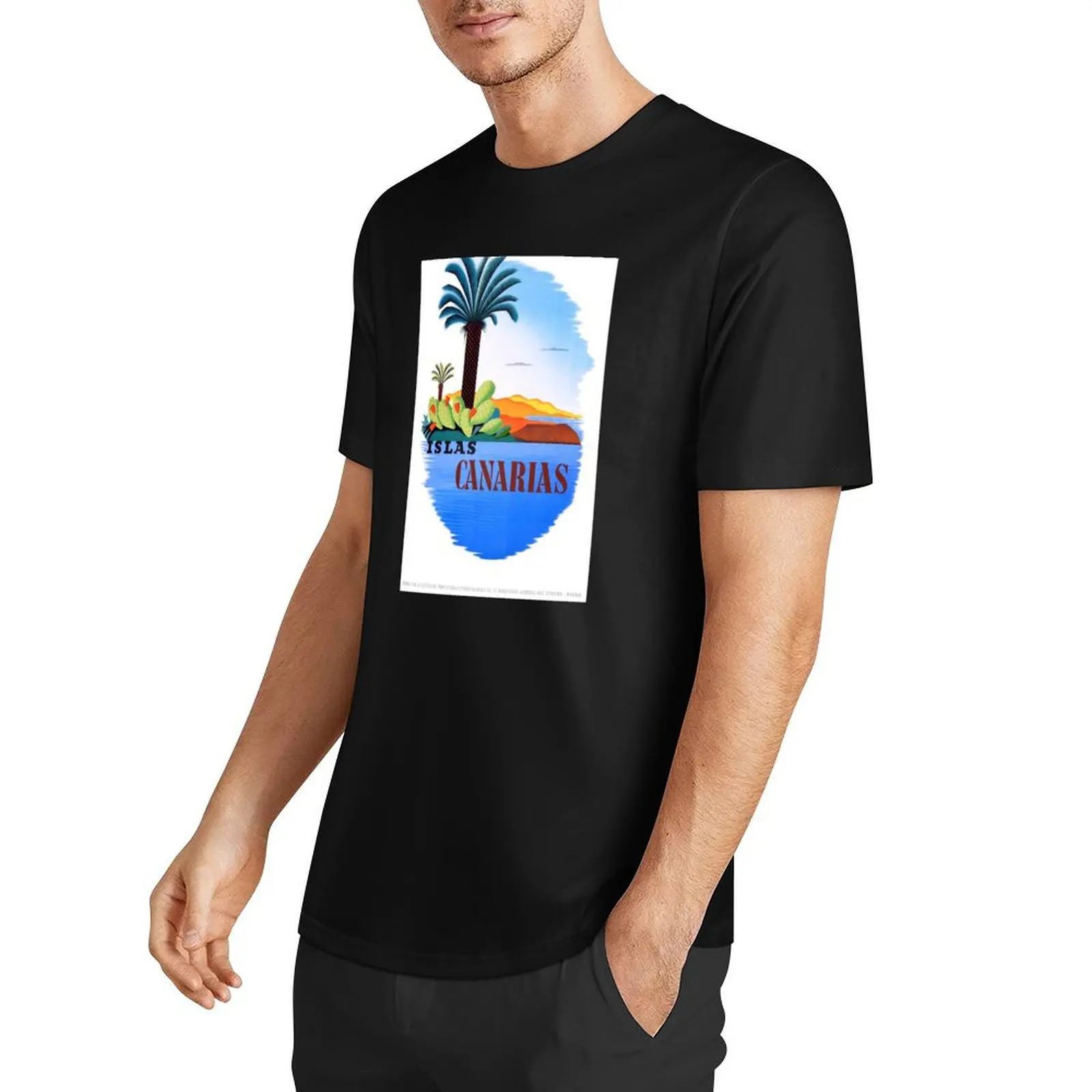 1925 CANARY ISLANDS Spain Travel Poster T-Shirt street wear man t shirt clothing for men