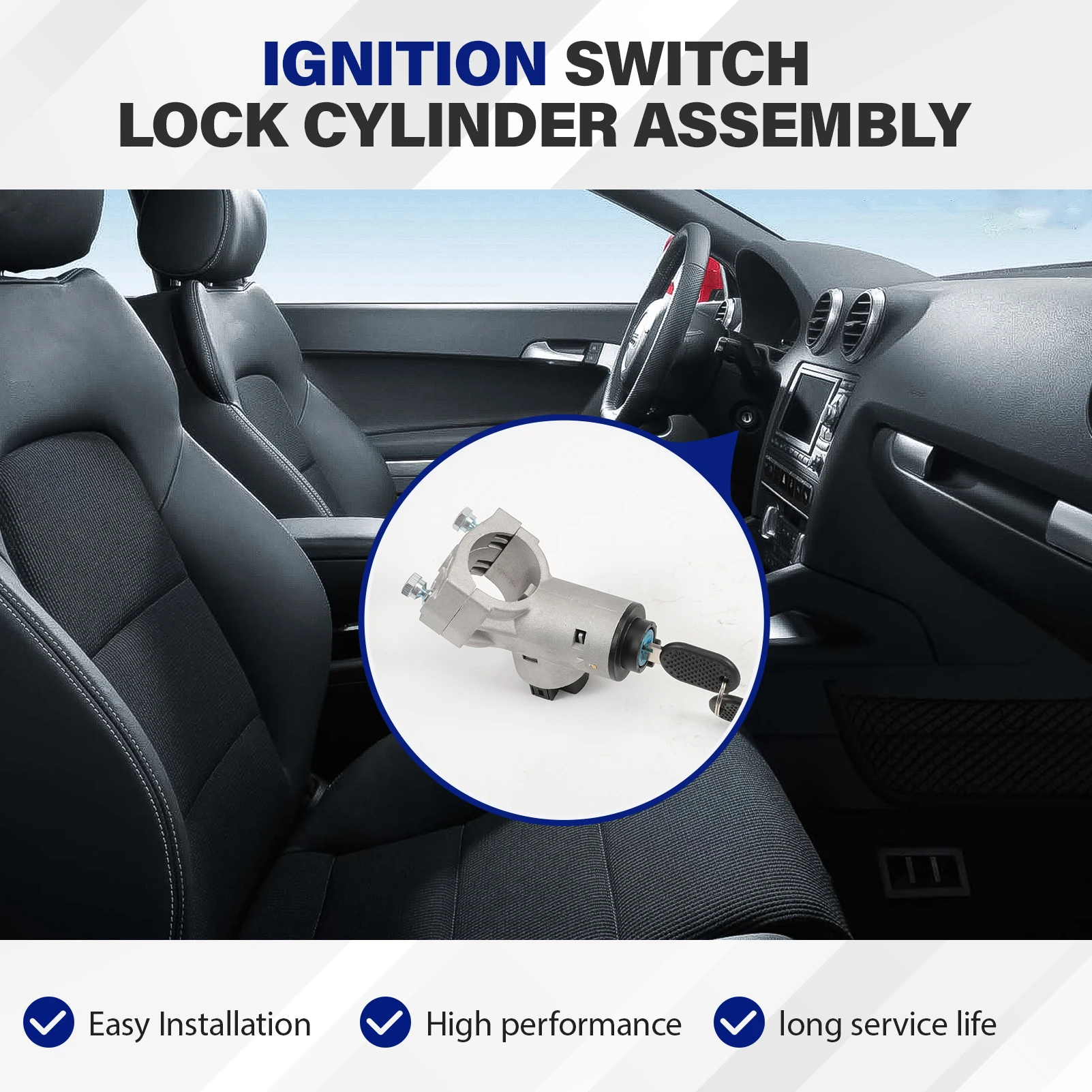 

59232004 New Ignition Lock Cylinder & 2Switch Key 4162H1 1611377680 for Panda 141A 1986-1999 46421642