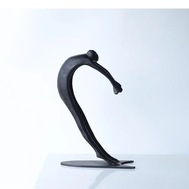 

Minimalism Black Figures Statue Metal Crafts Room Aesthetics Decor Ornaments Abstract Character Sculpture Desk Decoration