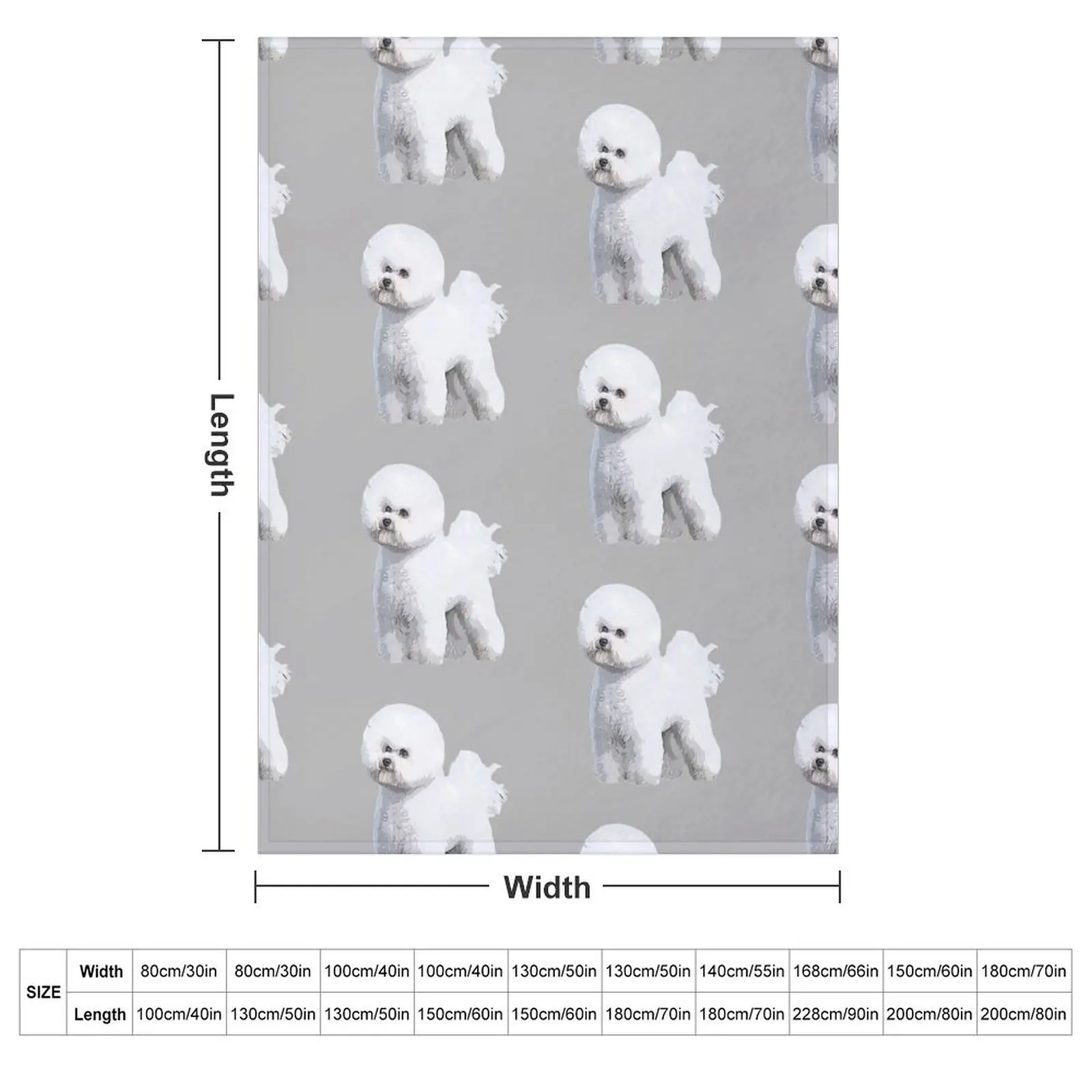 Bichon Frise Standing Beauty Throw Blanket Flannels Sofa Throw Quilt Blankets For Sofas Thermal Large Blankets