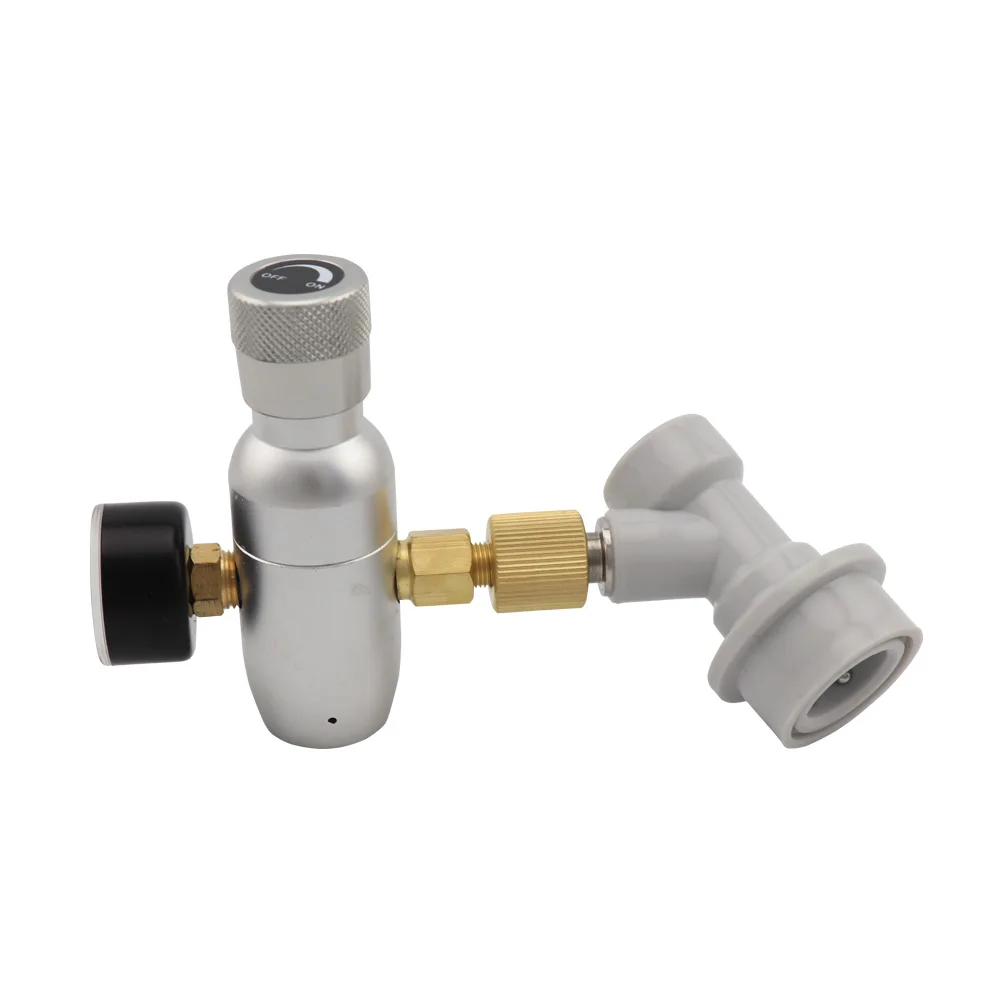 Mini regulador de Co2 con conector de bloqueo de bola, dispensador de Co2 portátil, cargador de barril de cerveza, 0-60PSI