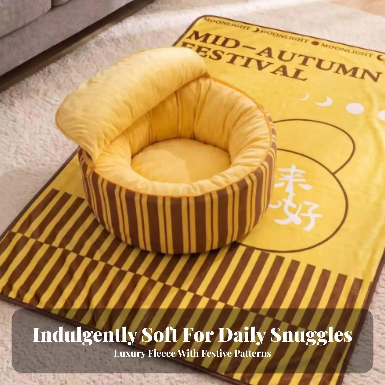 Luxury Flannel Pillow Blanket 2 in 1 Foldable Cushion with Side Handle for Reading Corner Office Nap and Home Decor Seasonal