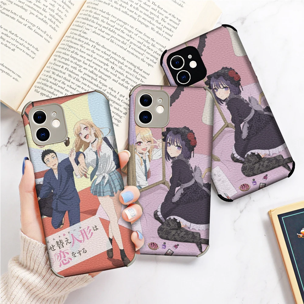 Anime My Dress-Up Darling Phone Case for IPhone 13 12 11 Pro Mini XR X XS Pro Max 7 8 6 Lambskin Shockproof Soft Phone Covers