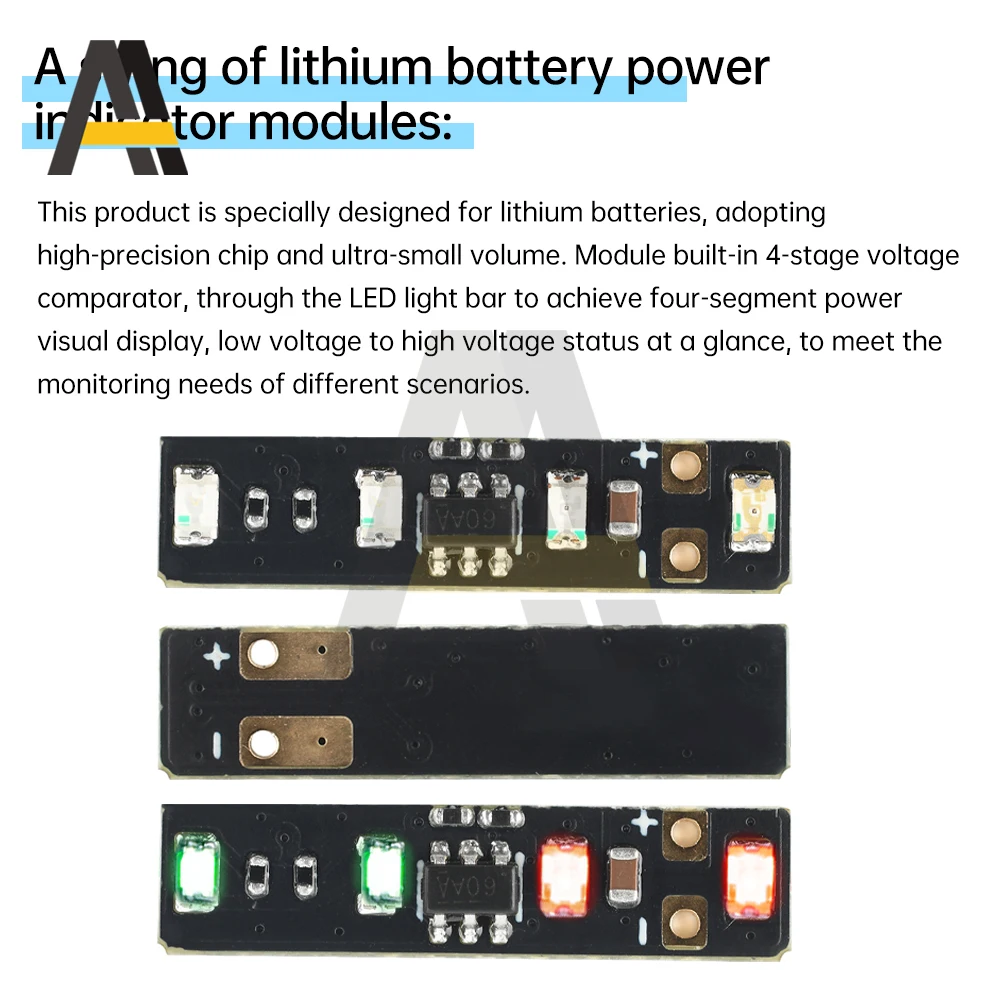 3.7~4.2V Metering Module Mini LED 1 String Ternary Lithium Battery Capacity Board Power Display Module