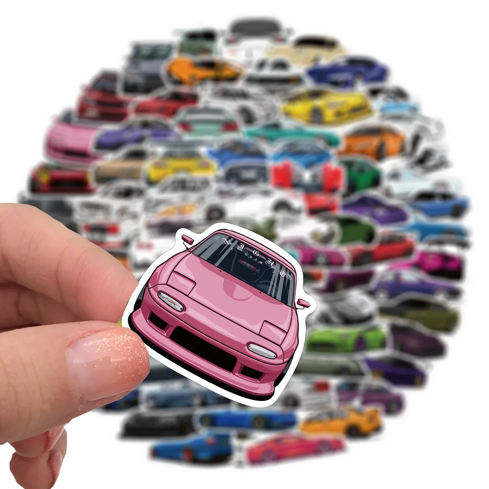 50/100PCS JDM Retrofit Racing Car Graffiti Stickers for Laptop Skateboard Luggage Phone Car Decal Graffiti Sticker Kid Toy