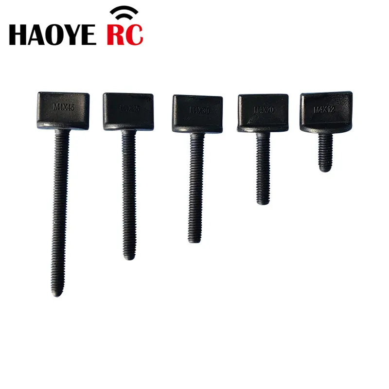 Haoye 10Pcs  M4 Metric Full Threaded Nylon Plastic Thumb Screws Color Black For RC Airplane Replacement Toys DIY Plane Accessory