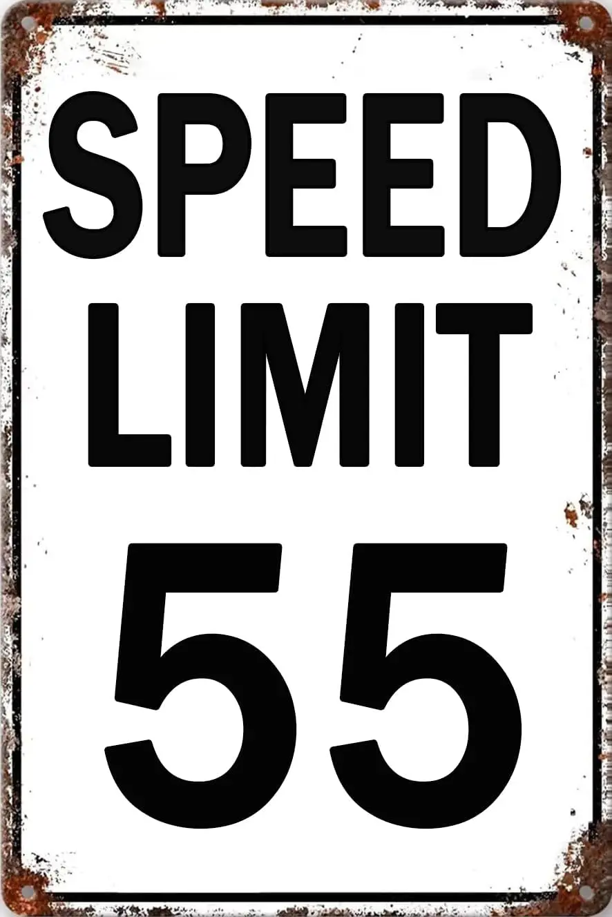 Speed Limit Sign Speed Limit 55 Signs Road Street Signs Metal 55th Birthday Gift 8x12 Inch