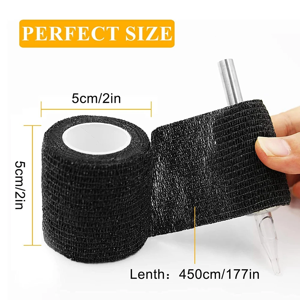 10pcs Tattoo Grip Bandage Cover Wraps Waterproof Self-Adhesive Breathable Elastic Bandage Tattoo Machine Grip Tattoo Accessories