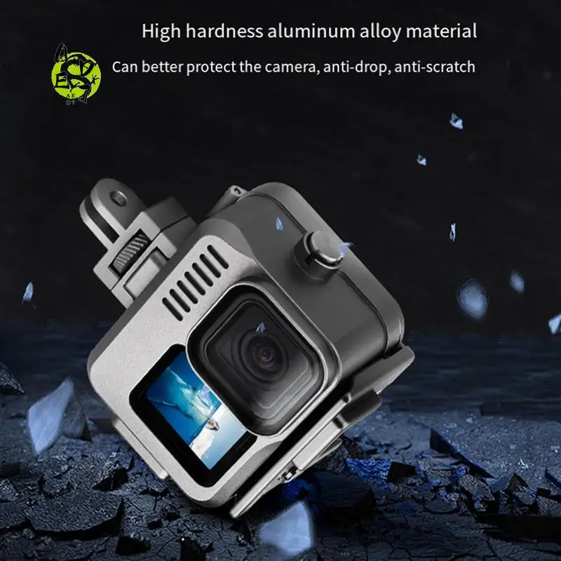 

AED7-Waterproof Housings Cage For Gopro Hero 9 10 11 Aluminum Alloy Case 40M IPX8 Underwater Imported 9H Tempered Glass Durable