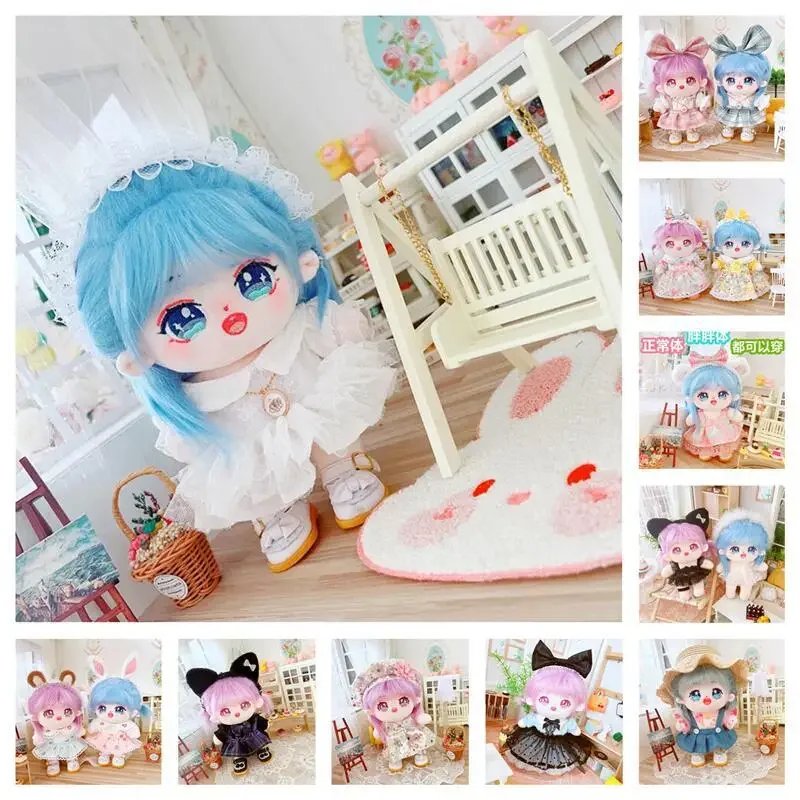 20cm doll clothes Dress rompers braces skirt suit dolls accessories for our generation Korea Kpop EXO idol Dolls gift DIY Toys