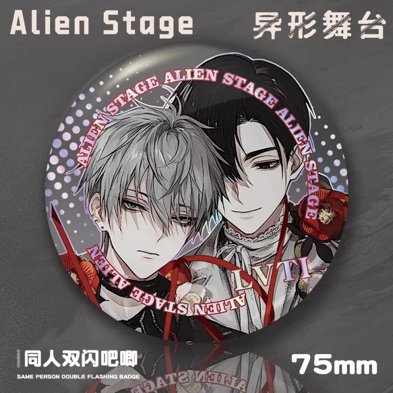 New Sale Alien Stage 75mm Double Flash Badge Pet Bar High Quality Millet Decorative Pendant Birthday Gifts Acg Goods Toy