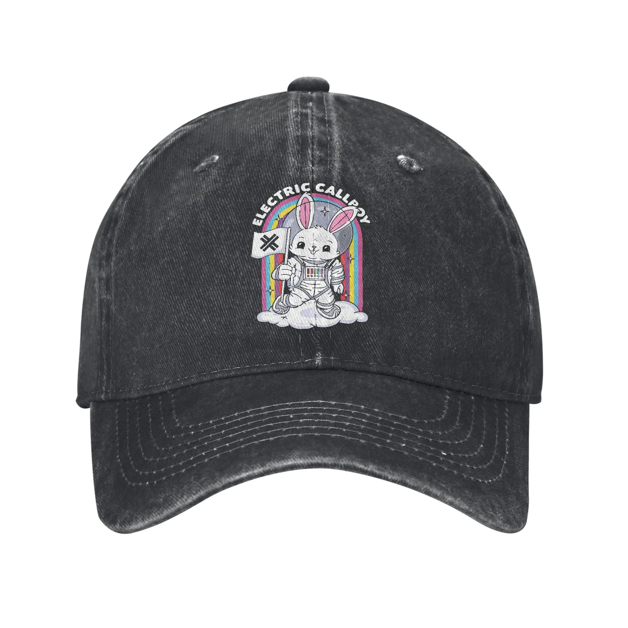 Classic Electric Callboy Space Bunny Baseball Cap Unisex Distressed Cotton Headwear  Outdoor Activities Gift Hats Cap