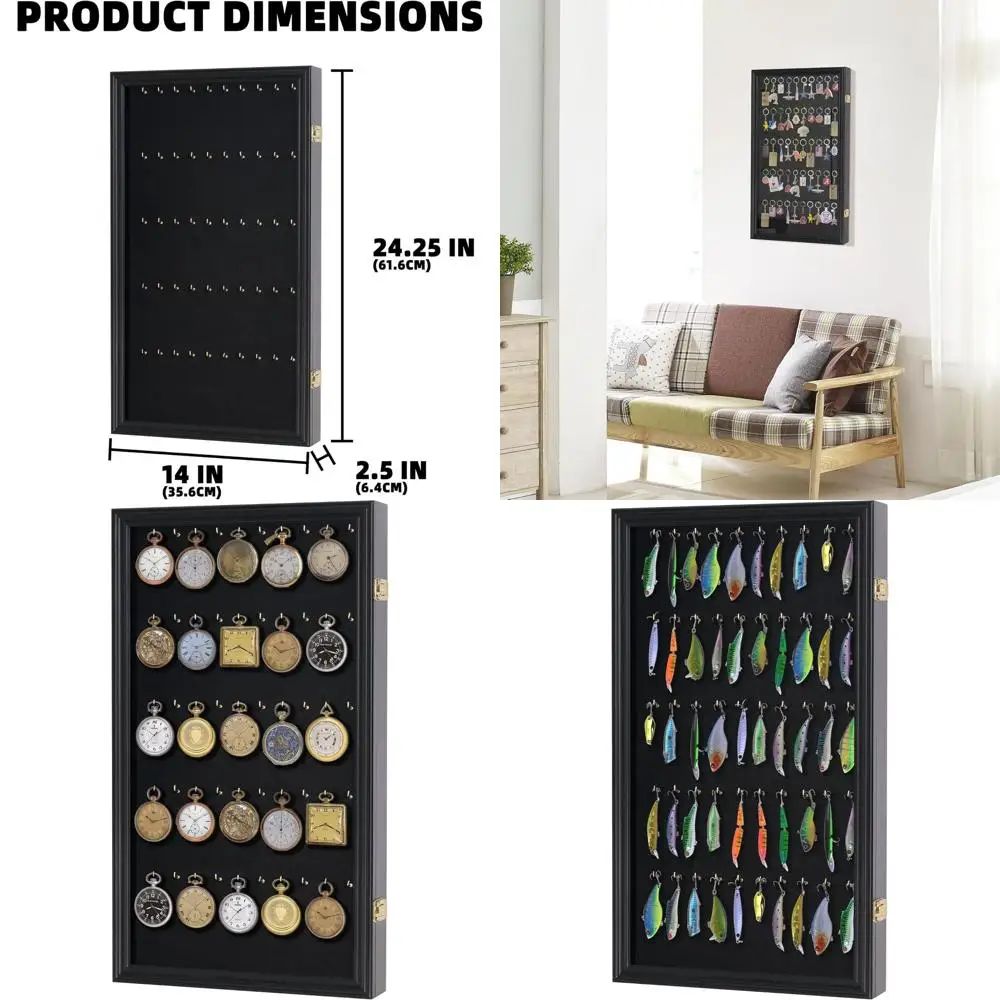 

Витрины-футляры для рыболовных приманок, карманных часов и брелоков для гольф-сумок - Коллекционная витрина-шкатулка (черная)