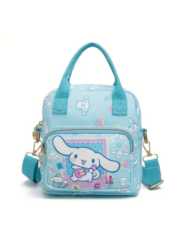 Funny Sanrio 마이 멜로디 헬로 키티 가죽 여성용 메신저 백 만화 Kuromi Cinnamoroll 다목적 학생 어깨 크로스 바디
