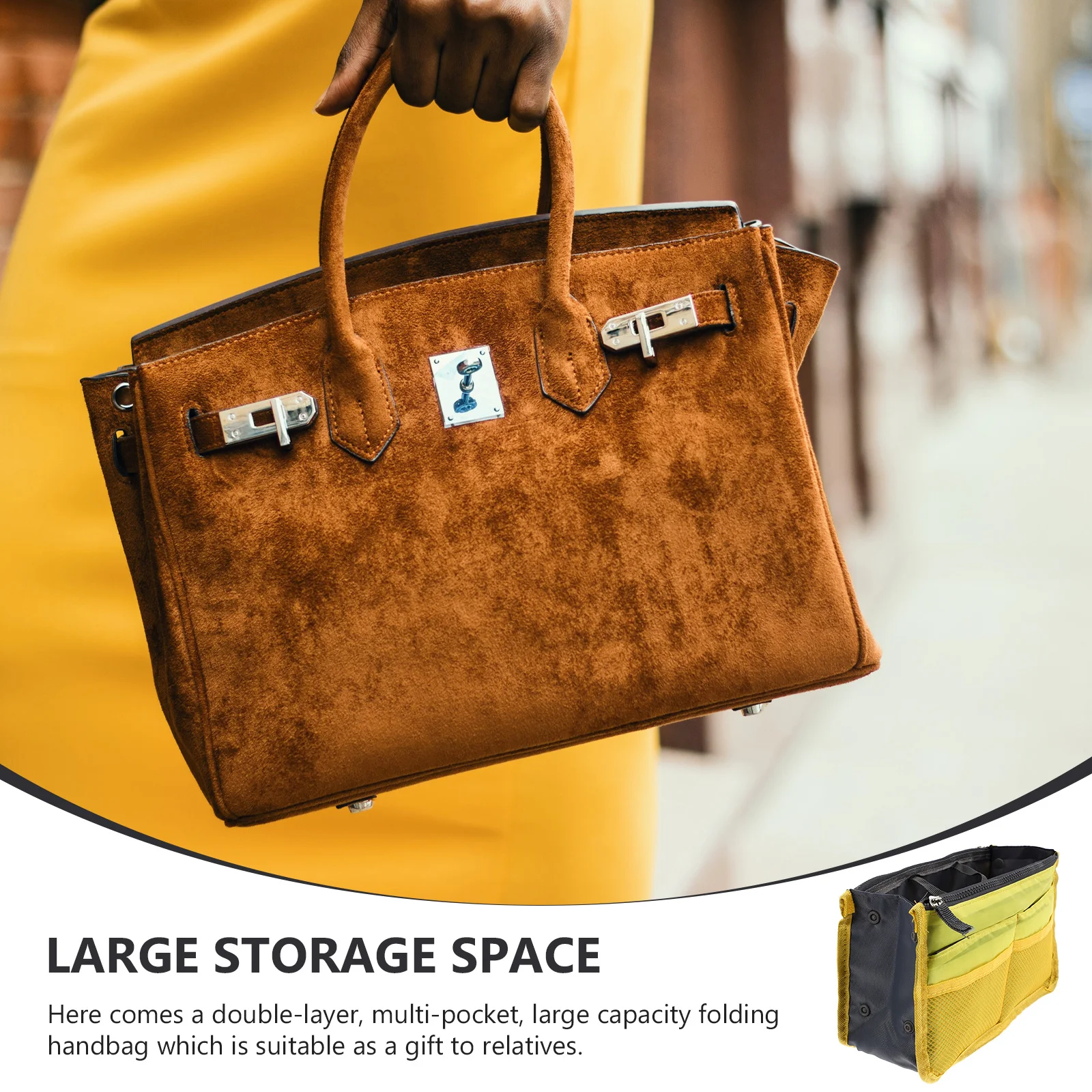 Doublure de sac à main de voyage élégante, 1 pièce, multicouche, grande capacité, organisateur en Nylon Durable, Portable, bijoux polyvalents