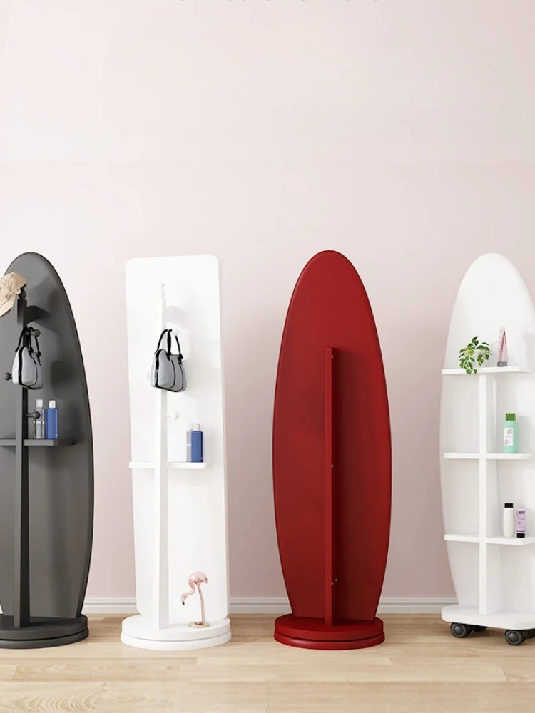 Full Body Floor Mirror, Household Bedroom Rotating Movable Fitting Mirror, Living Room Stereoscopic Mirror