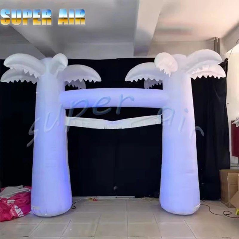 Nadmuchiwany łuk oświetleniowy w kształcie palmy kokosowej z dmuchawą na sprzedaż.