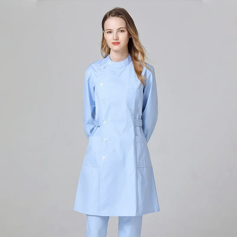 Nurse Costume for Women Medical Clothing Lab Robe Female Sanitary Uniform Beautician Workwear Hospital Clinical Uniform